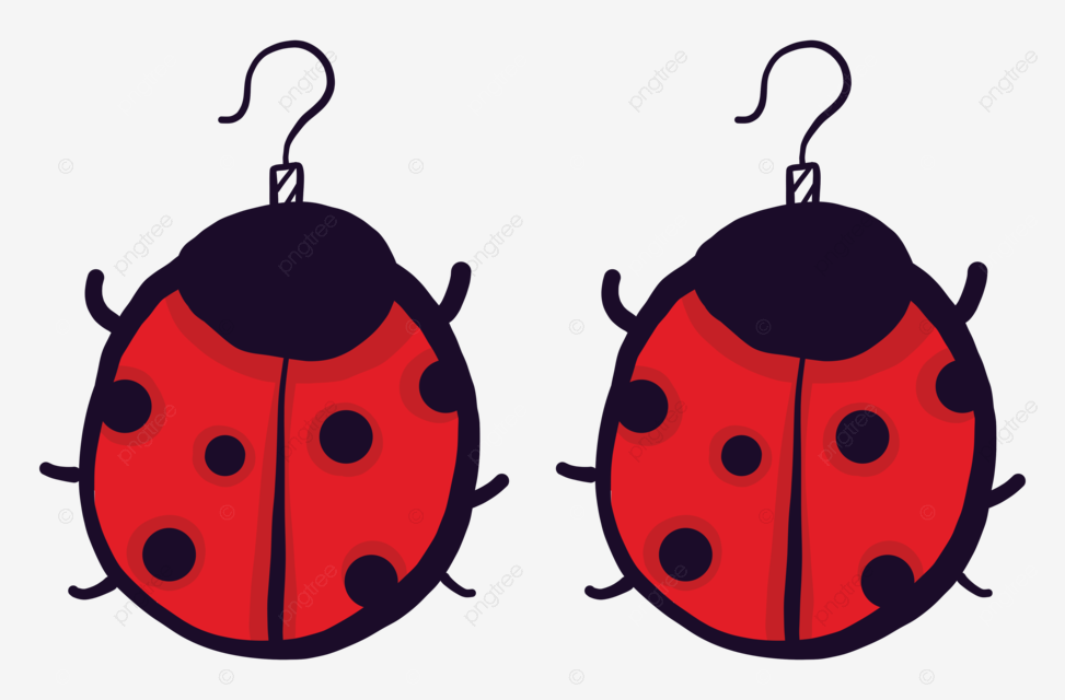 Illustrated ladybug earrings in vector on earrings vector beautiful earring png transparent image and clipart for free download