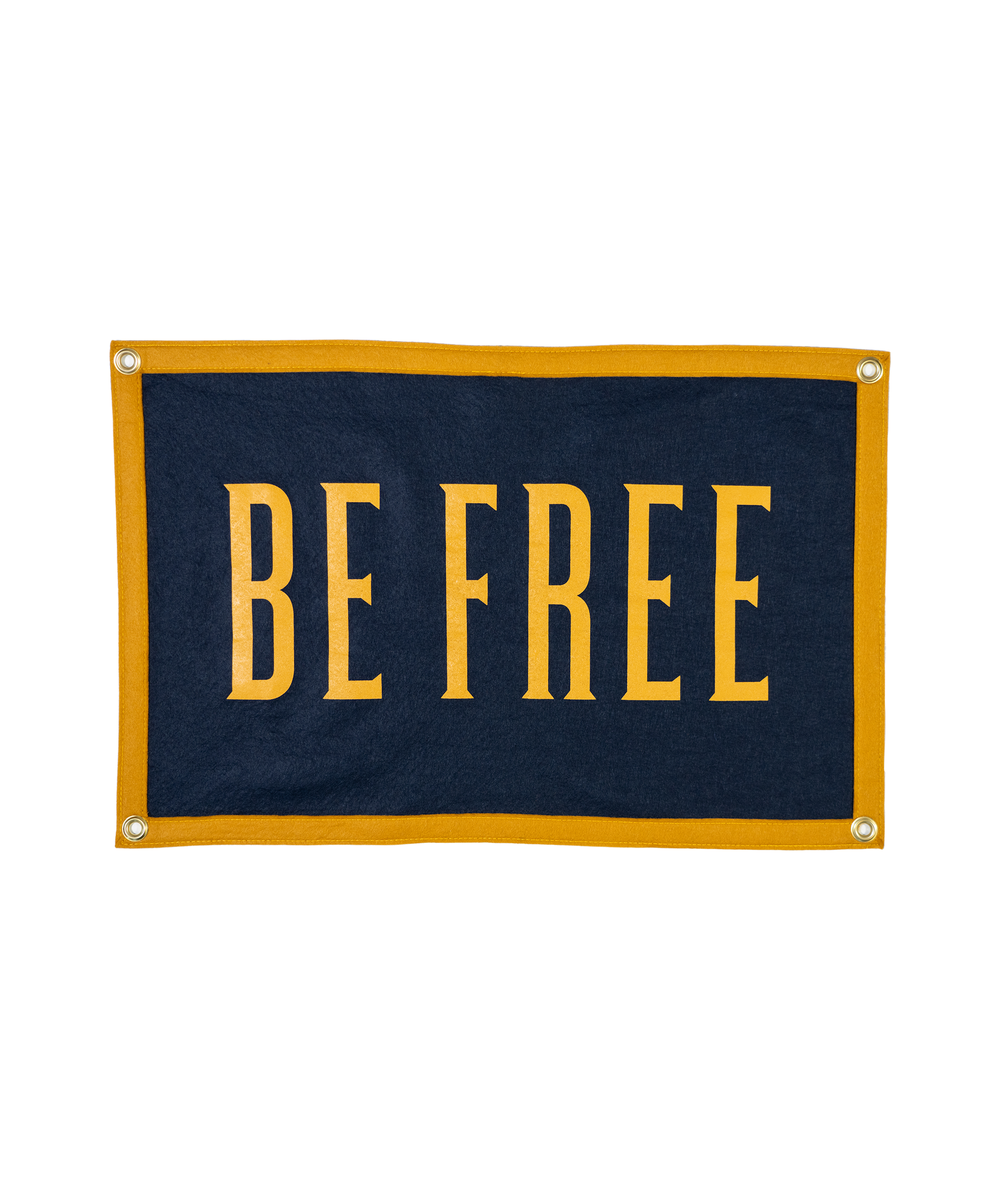 Be free camp flag united by blue x true hand society x oxford pennant