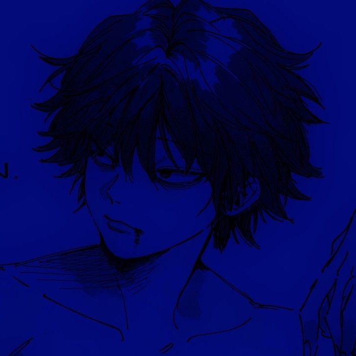 Manga anime icon blue anime blue drawings blue aesthetic dark