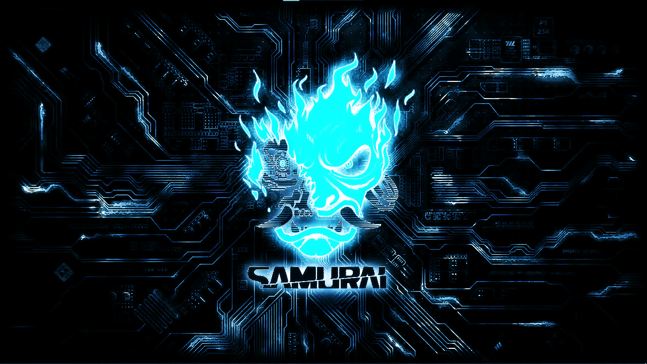 Samurai cyberpunk wallpaper blue by digitalsamurai on