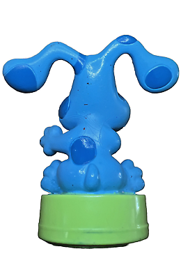 Vtg blues clues blue rubber stamp green paw print base via nickelodeon