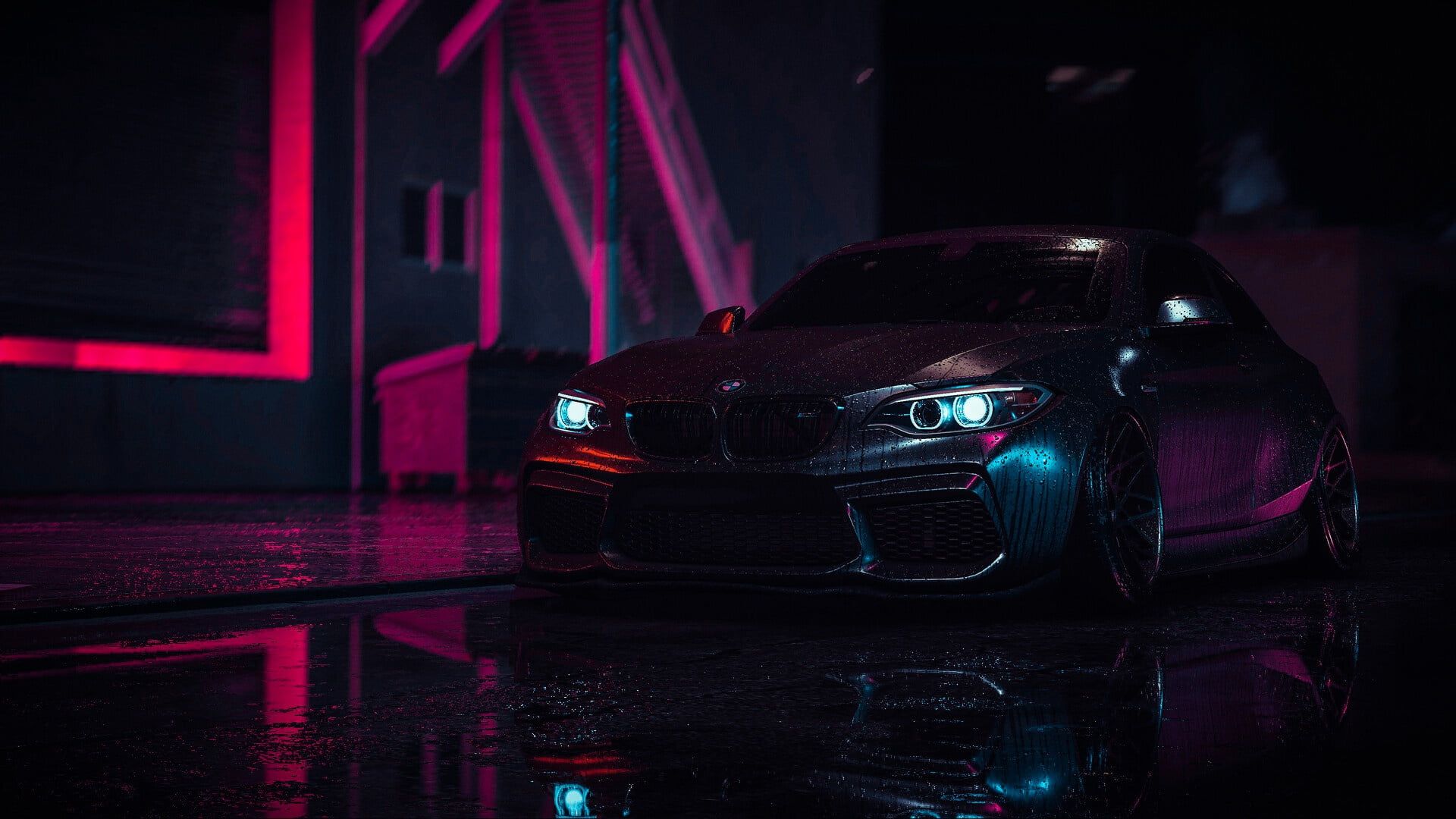 Car vehicle bmw dark digital art p wallpaper hdwallpaper desktop bmw wallpapers black car wallpaper neon car