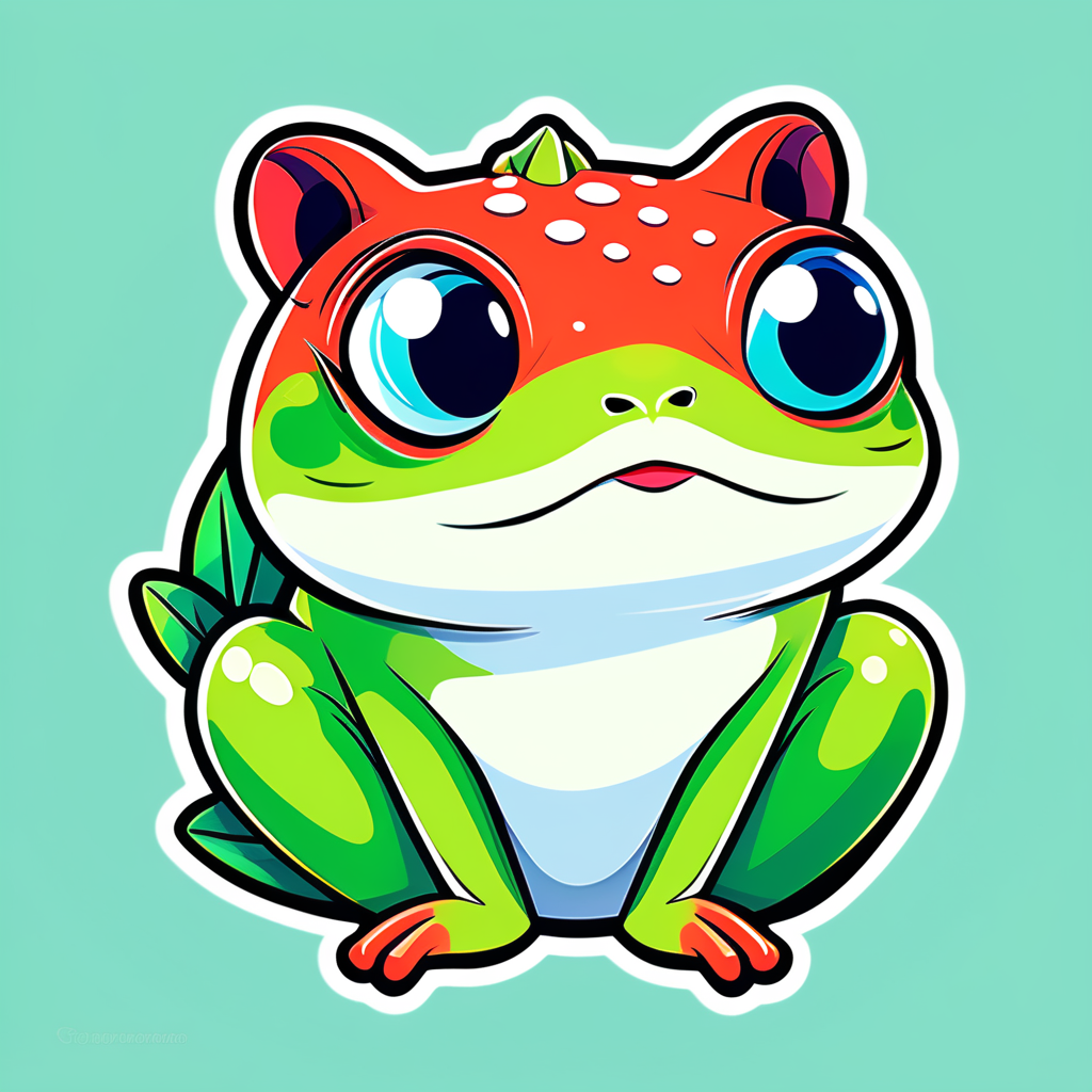 Green frog cat by becher allah