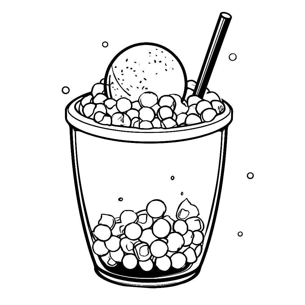 Bubble tea mandala ausmalbild