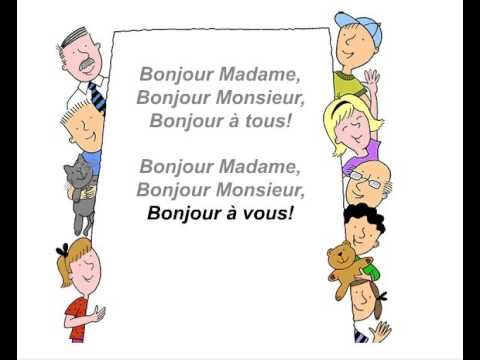 Chanson bonjour madame french education teaching activity games