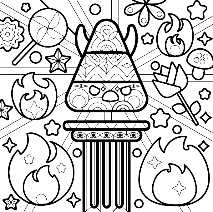 Spoopy tarot coloring pages digital download â cute tarot