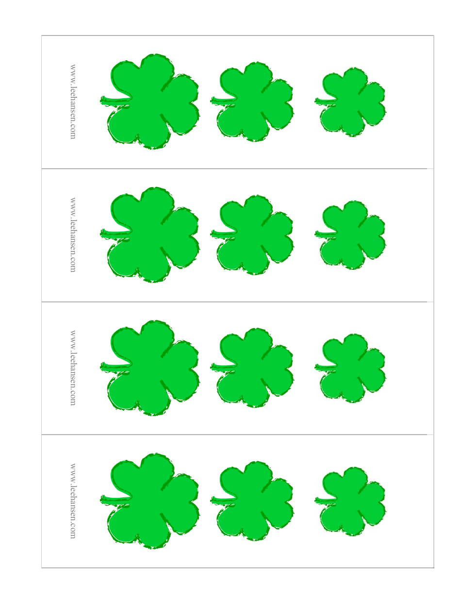 Shamrock bookmark templates download printable pdf