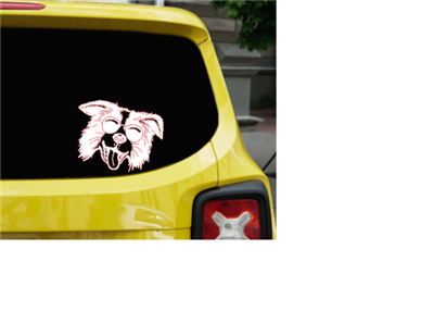 Border collie wearing sunglasses decal