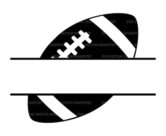 Monograma de fãºtbol americano svg pelota de rugby svg monograma de nombre dividido svg archivo de corte vectorial para cricut silhouette pdf png eps dxf