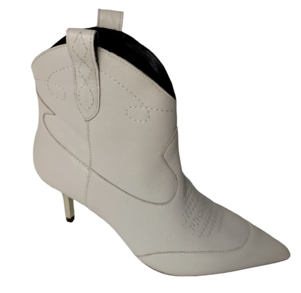 Jessica simpson chalk nelda leather western cowboy ankle booties womens new