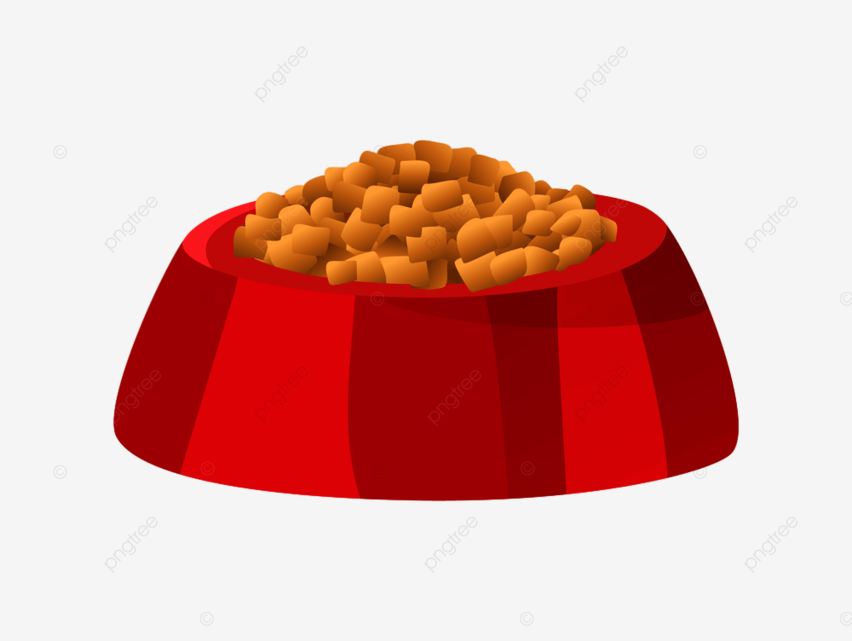 Dog food bowl clipart vector bowl of red color with cat or dog food food bowl product png image for free download