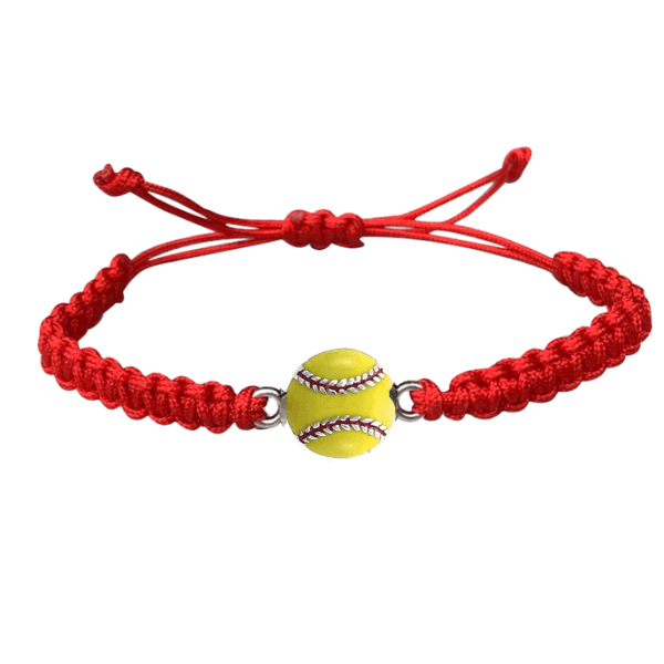 Softball charm rope bracelet