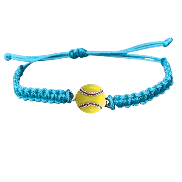 Softball charm rope bracelet