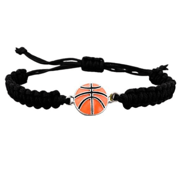 Basketball charm rope bracelet