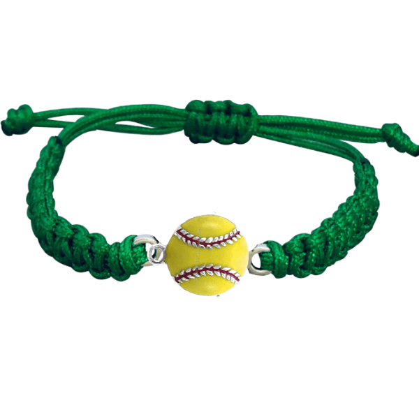 Softball charm rope bracelet