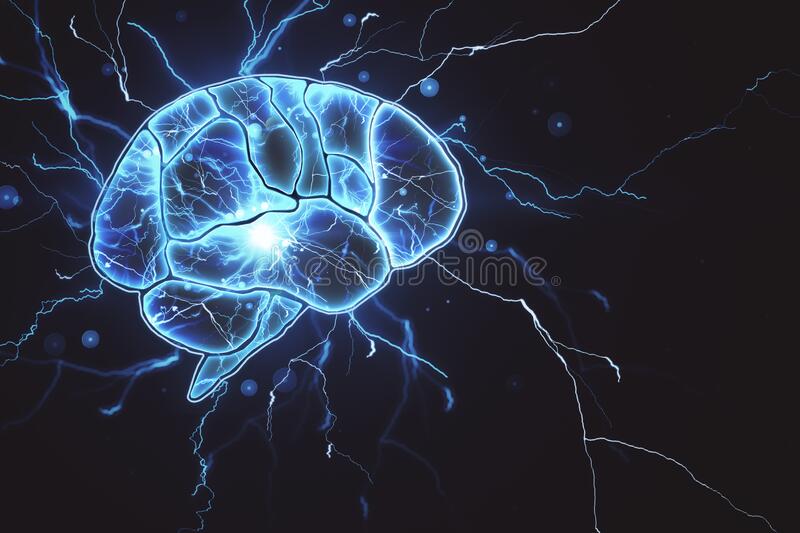 Creative tech brain wallpaper stock illustration