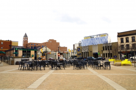 Rose square brampton ontario canada spring day shot