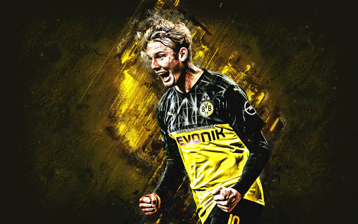 Download wallpapers julian brandt borussia dortmund german footballer bvb portrait yellow stone background bundesliga germany for desktop free pictures for desktop free