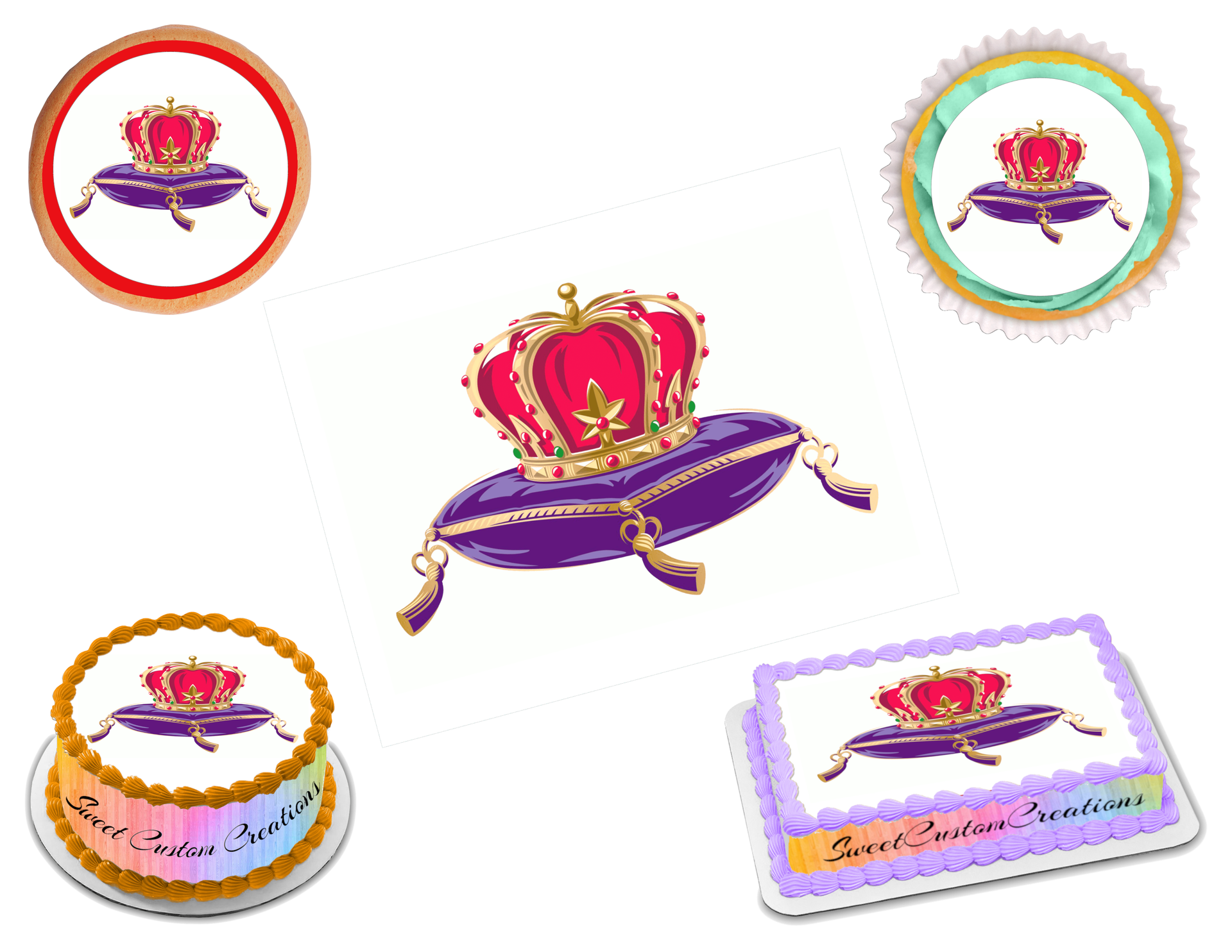 Crown royal edible image frosting sheet topper sizes â sweet custom creations