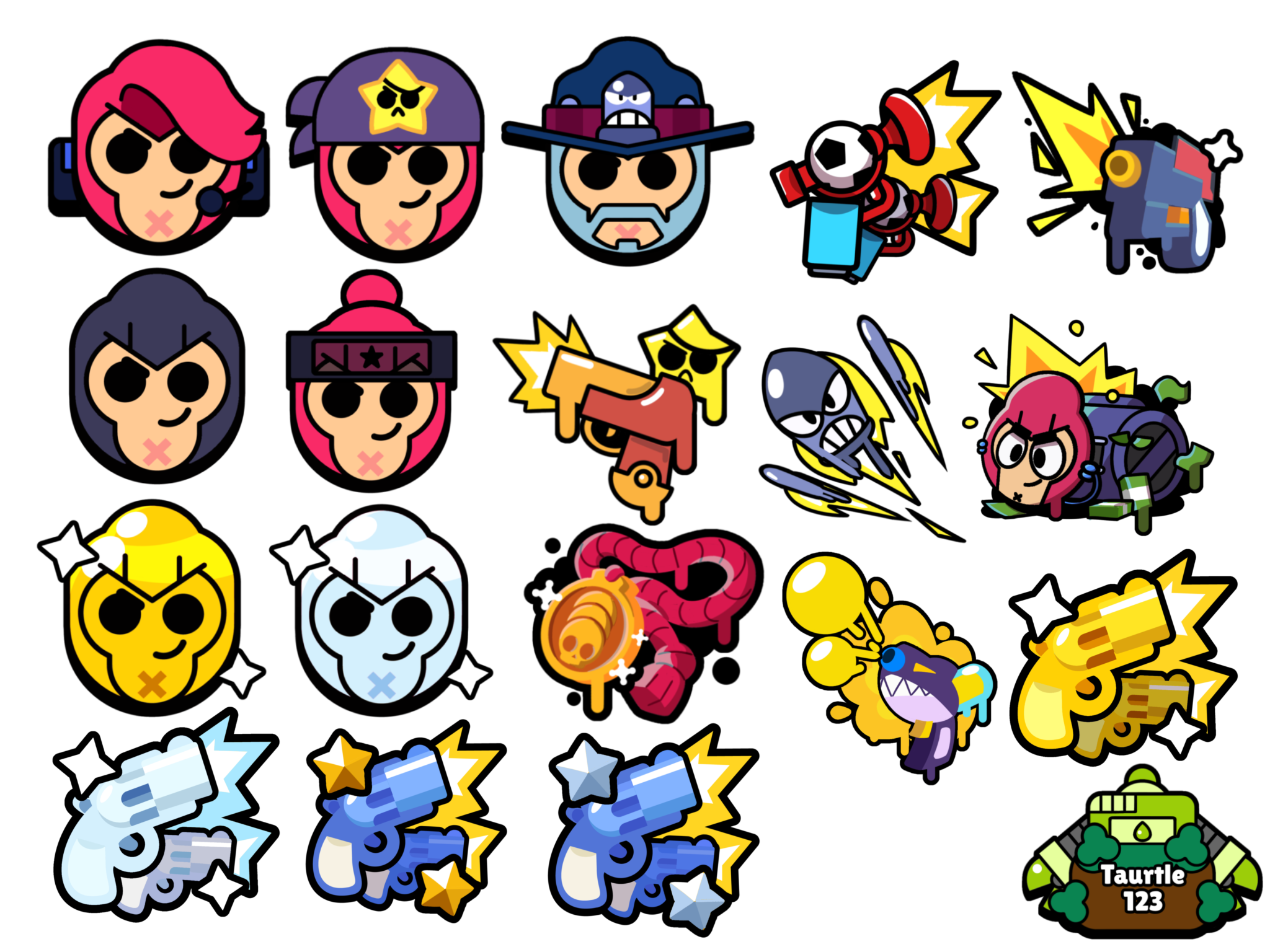 Pinssprays for all epic brawlers skins rbrawlstars