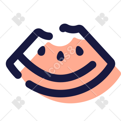 Slice of watermelon icon in pulsar color style