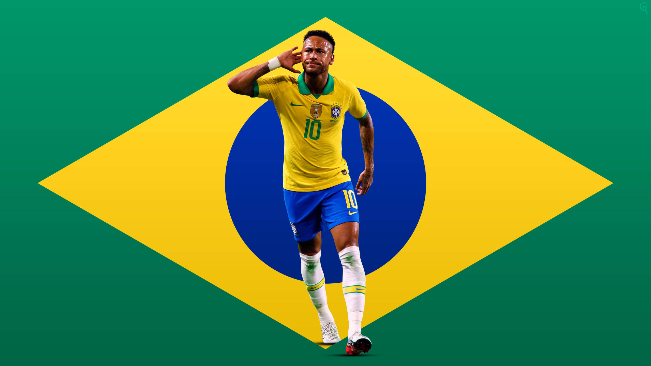 Download wallpapers Neymar Jr, art, 4k, Brazil national football team, blue  and yellow splashes of paint, grunge art, Brazilian footballer, creative  art, Brazil…