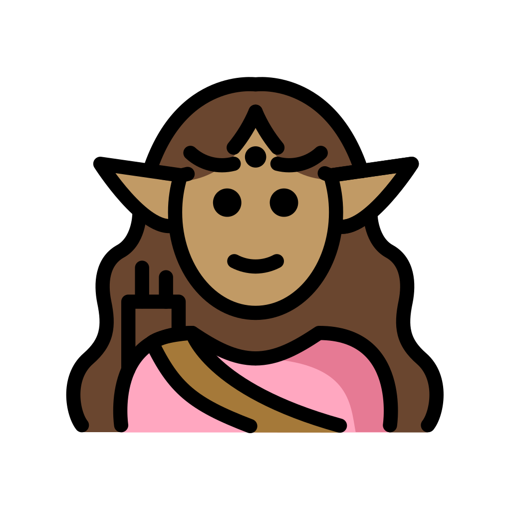 Ððâï woman elf medium skin tone emoji