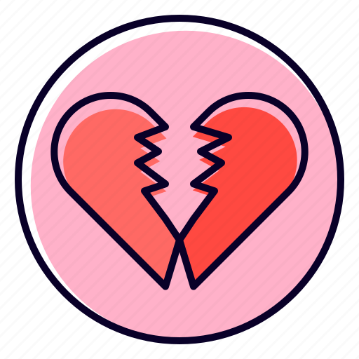 Broken heart heartbreak love icon