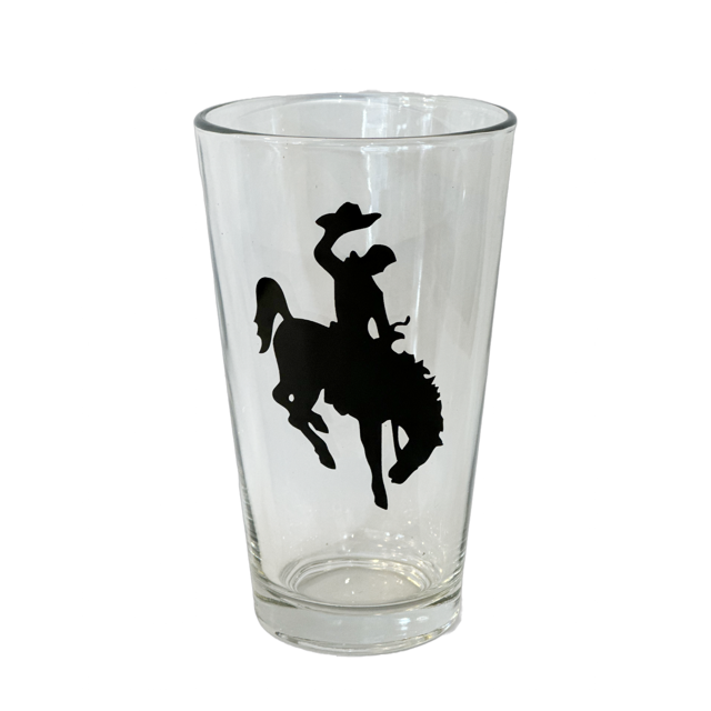 Bucking bronco pint glass