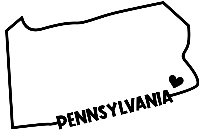 Pennsylvania state outline decal