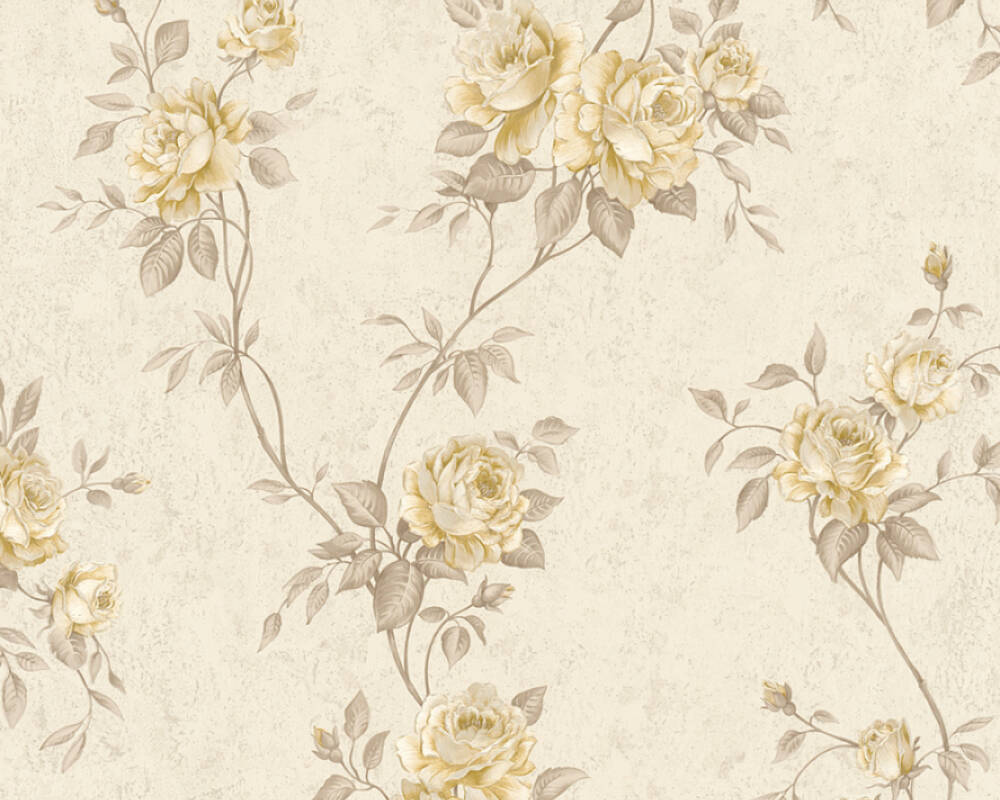 As crãation wallpaper flowers beige brown cream