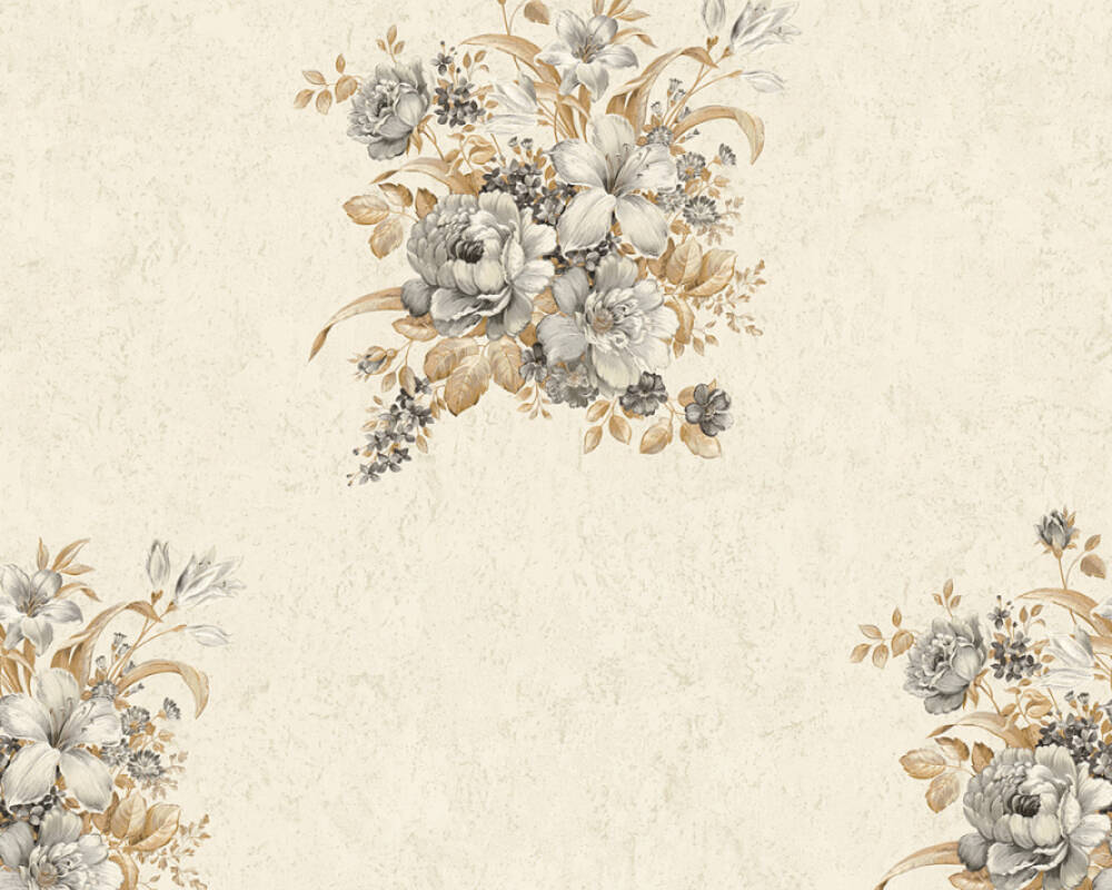 As crãation wallpaper flowers brown cream grey