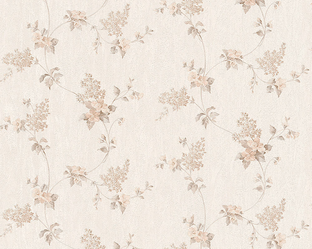 As crãation wallpaper cottage flowers brown cream white