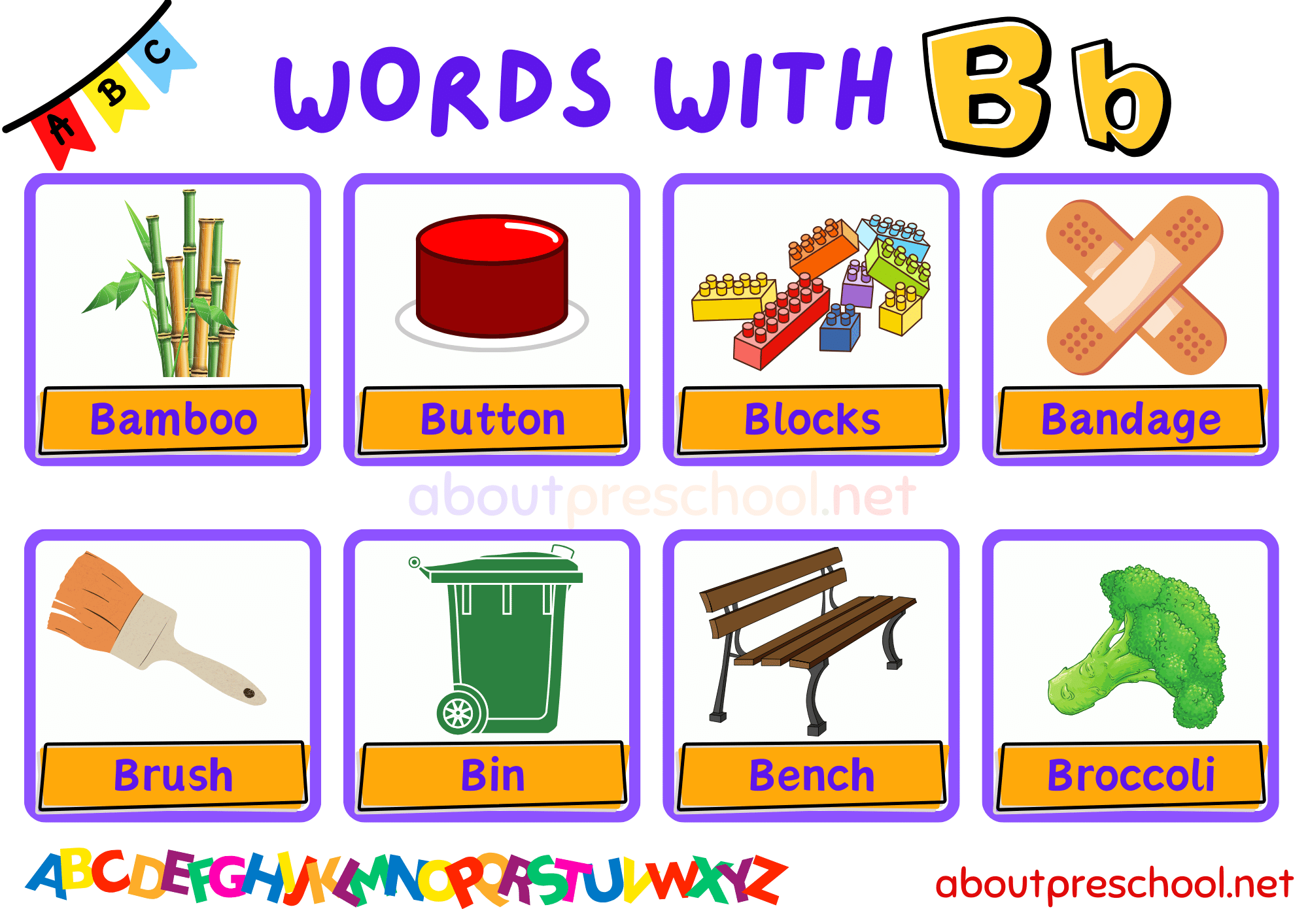 Words with b â about preschool