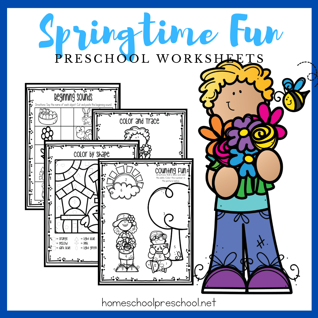 Free printable spring worksheets for preschool skills