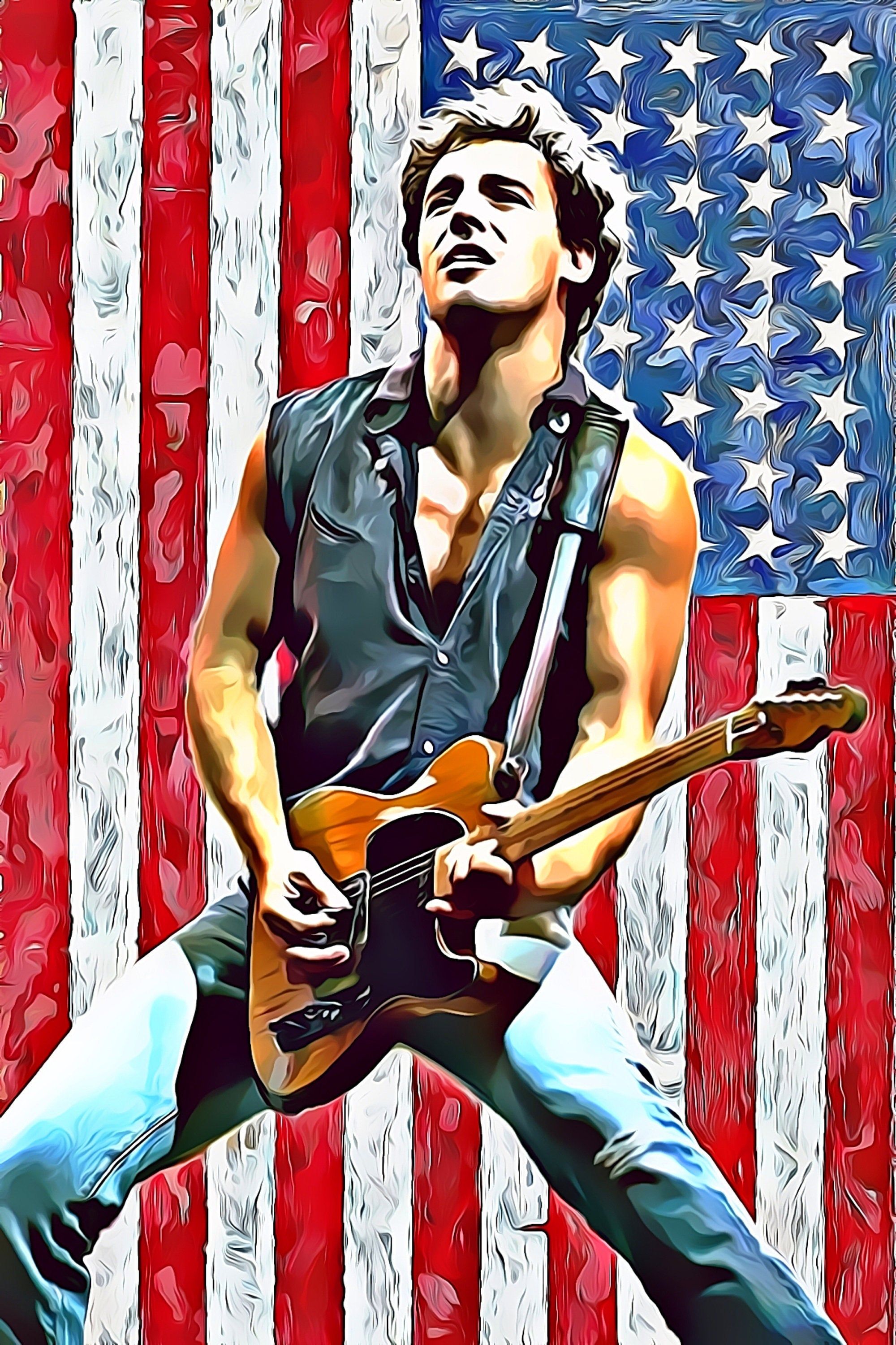 Bruce springsteen art born in the usa patriotic