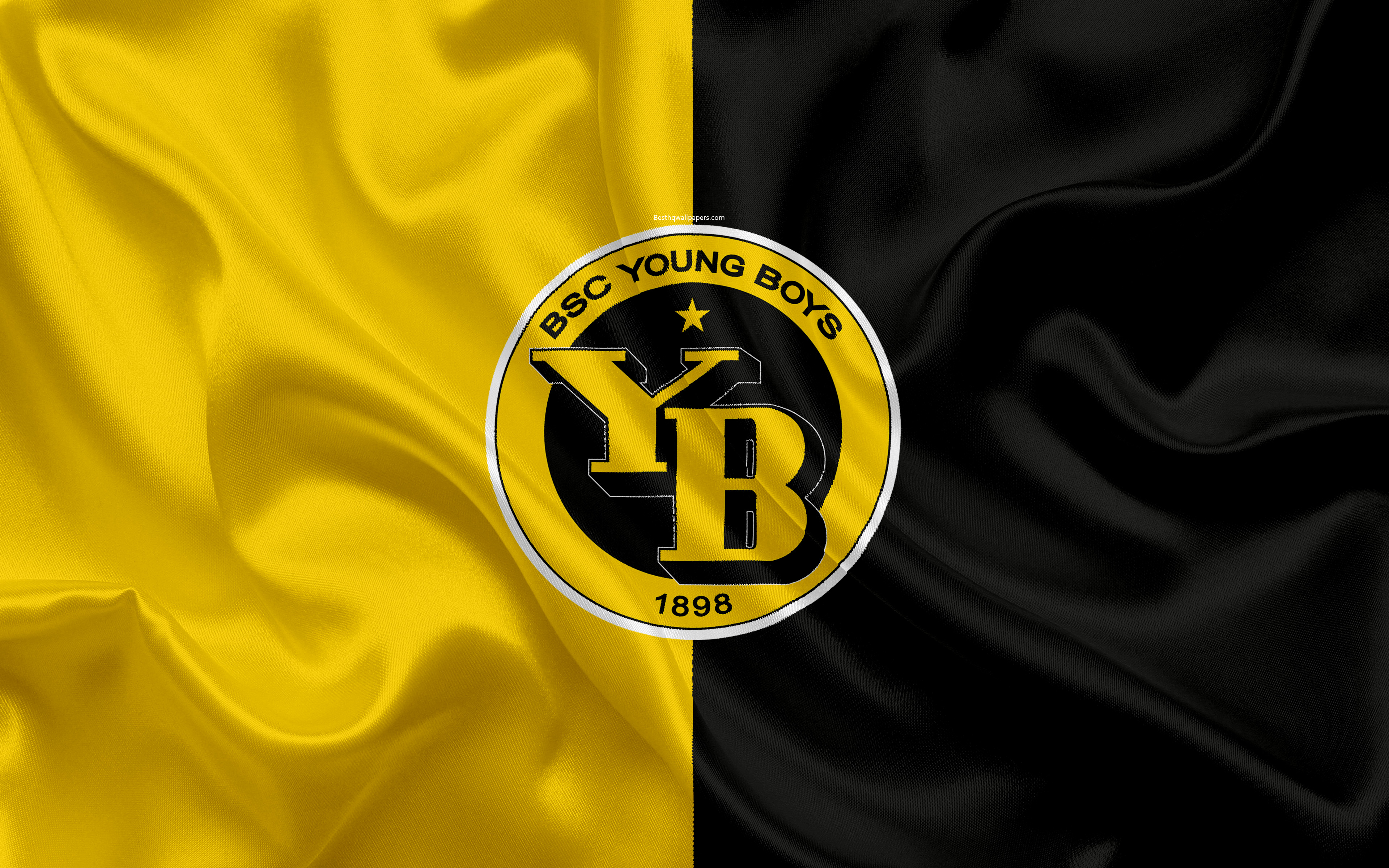 Herunterladen hintergrundbild bsc young boys k seide textur logo schweizer fuãball