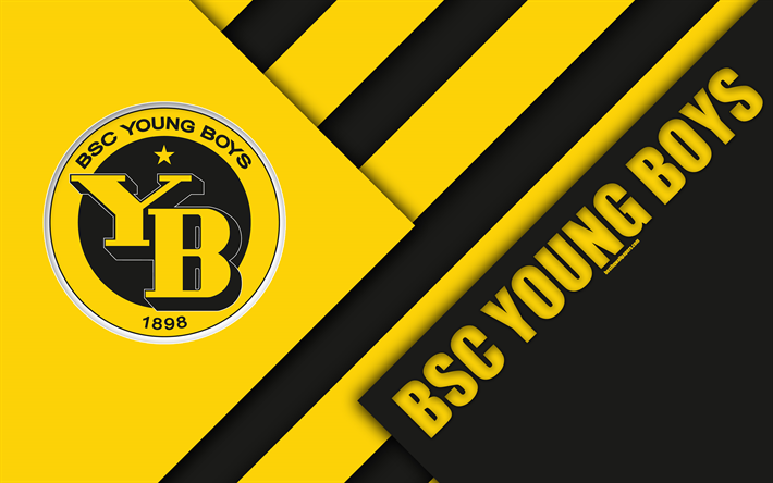 Download wallpapers bsc young boys k swiss football club yellow black abstraction material design logo swiss super league bern switzerland football for desktop free pictures for desktop free