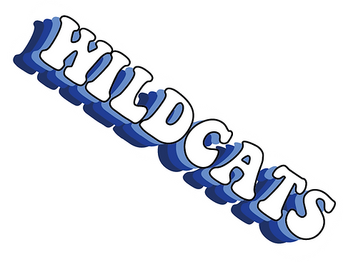 Wildcats bubble letter sticker ss