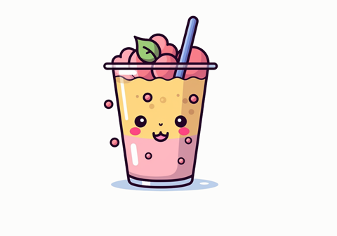 Free kawaii bubble tea drinks png bundle