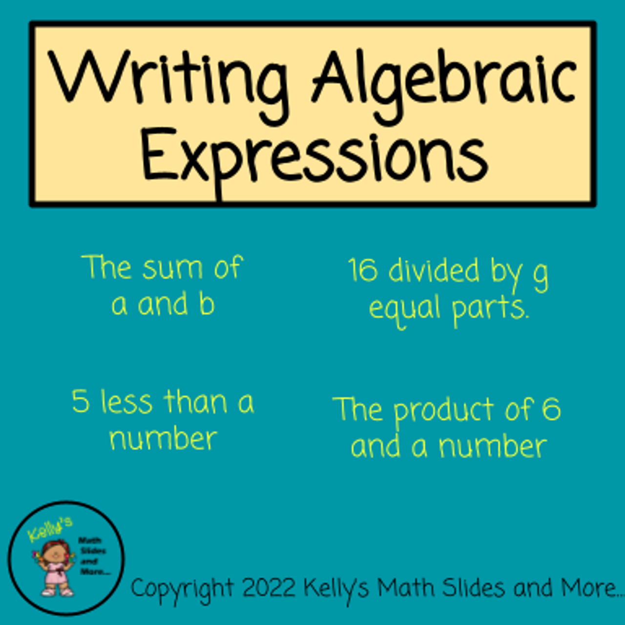 Writing algebraic expressions