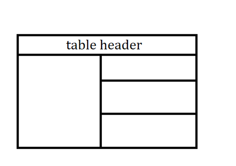 How can i create a particular kind of table