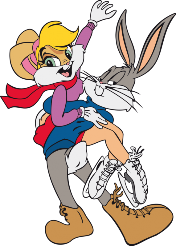 Drawing of bugs bunny and lola bunny