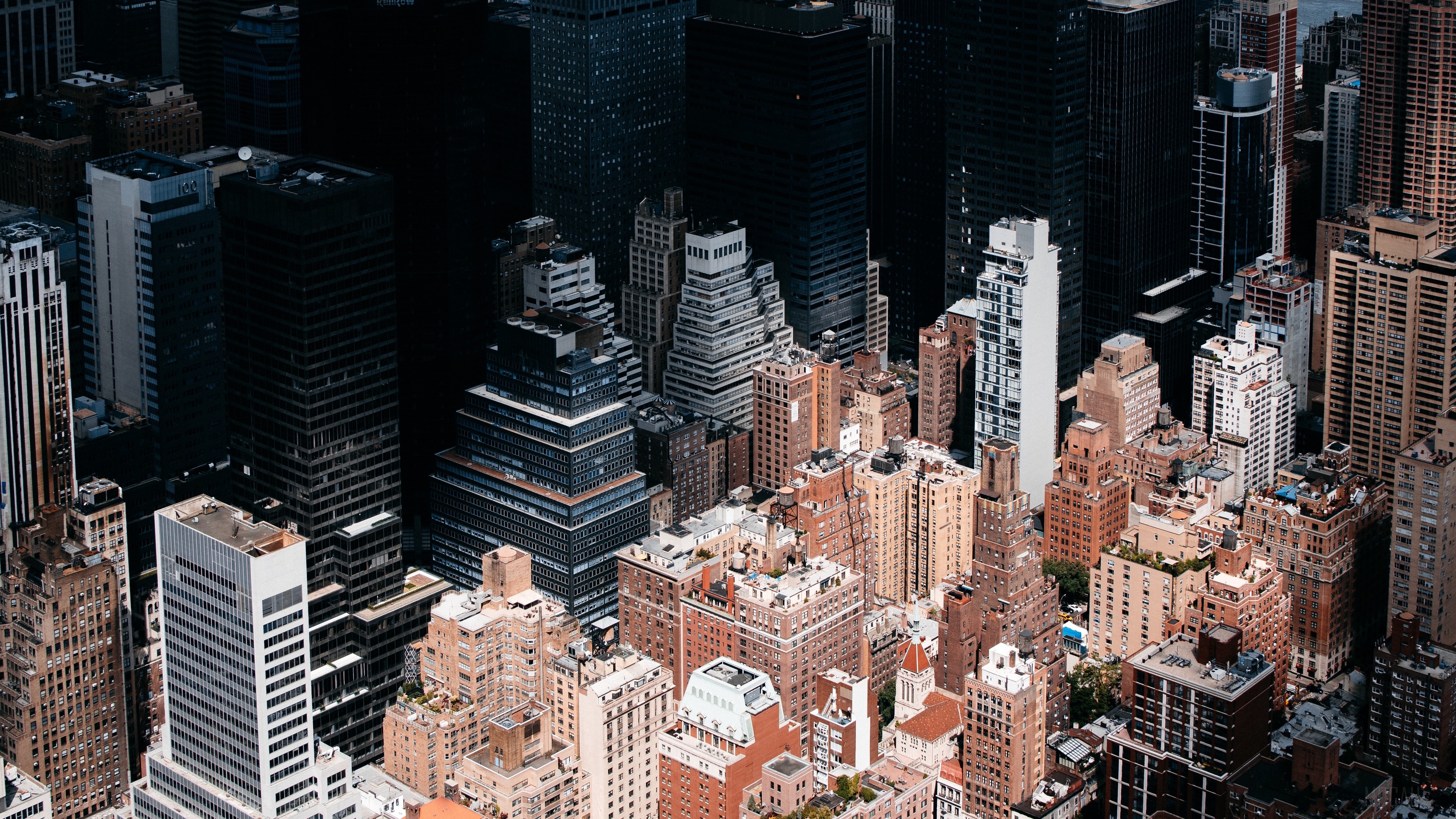 New york usa skyscrapers buildings top view k