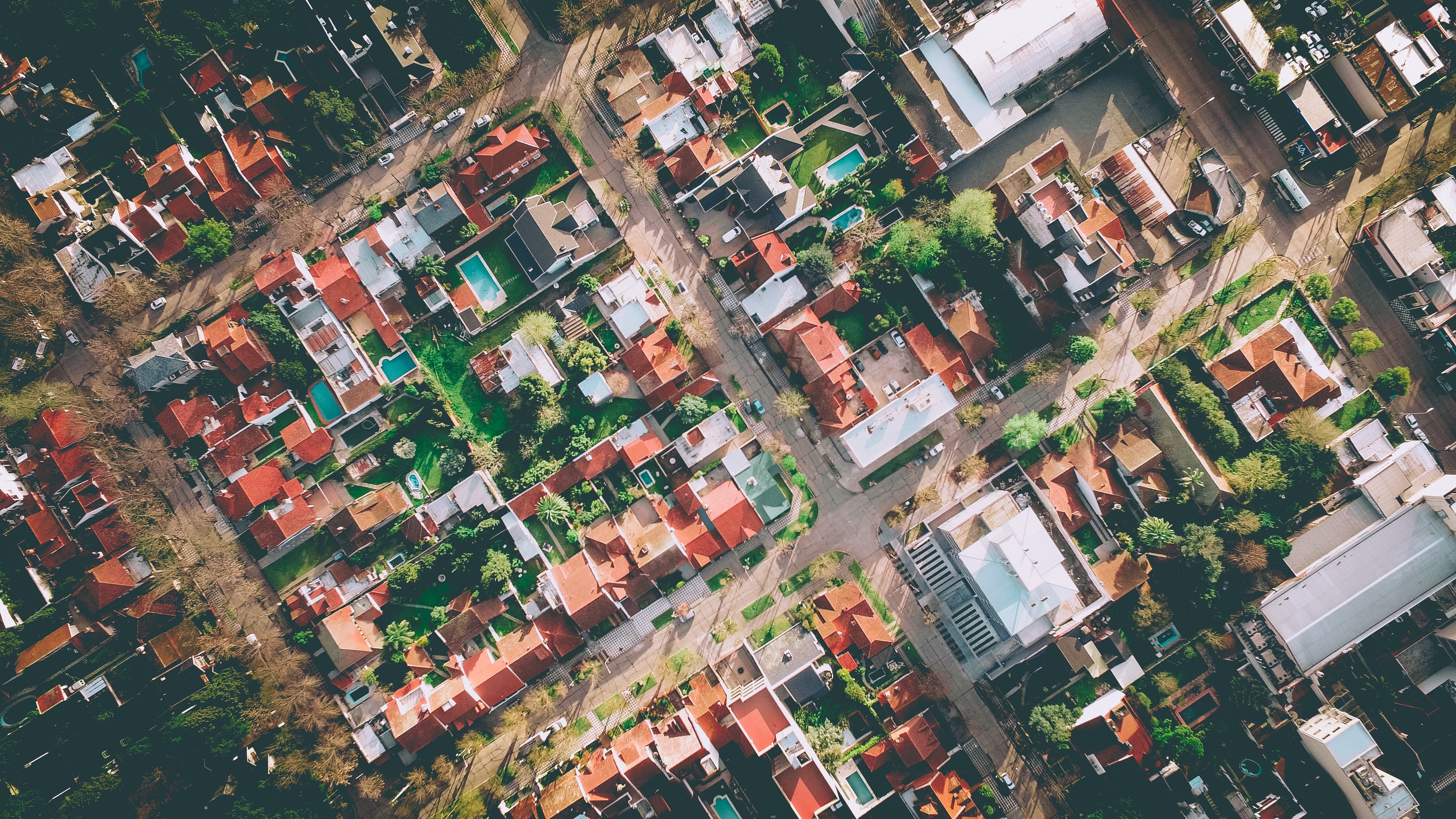 Wallpaper buildings top view city x