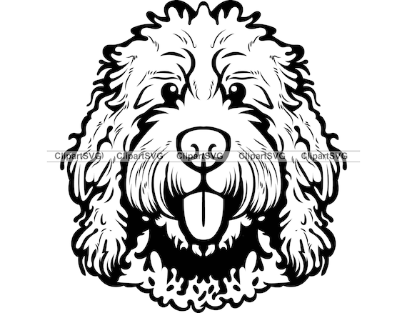 Sheepadoodle smiling dog cute puppy face canine pet old english sheepdog toy poodle breed paw drawing art logo tattoo design svg png cut download now