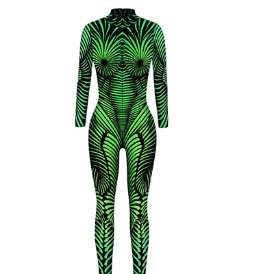 New women cosplay jumpsuit eu us style sexy d printed futuristic costumes