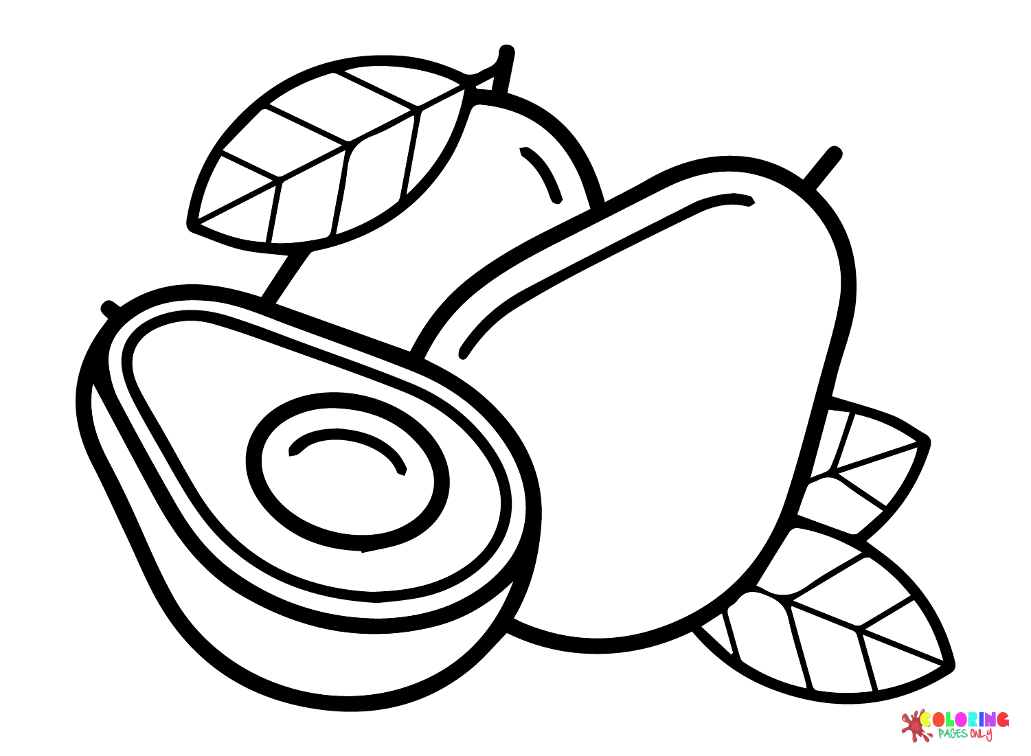 Avocado coloring pages printable for free download