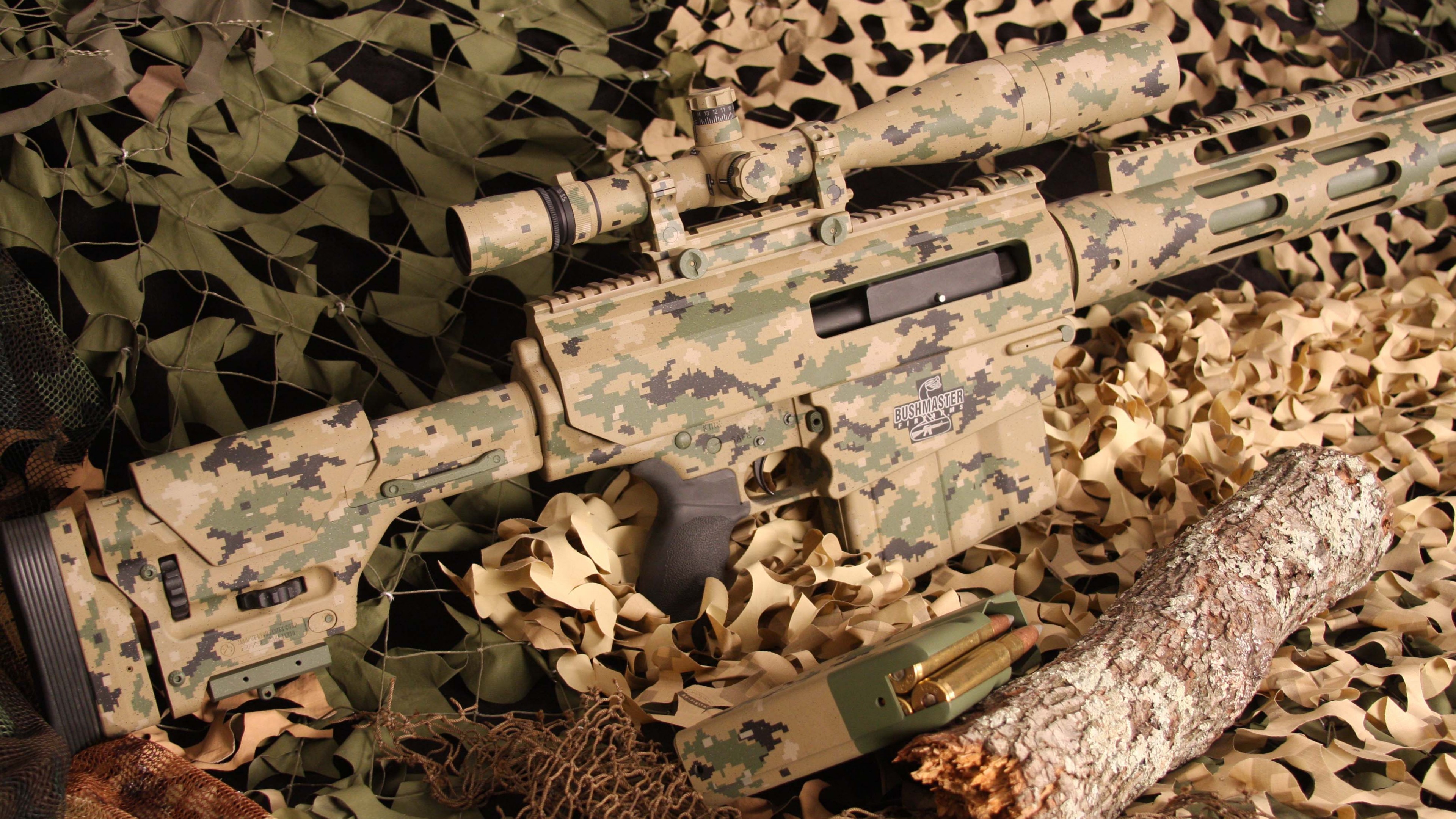 Wallpaper bushmaster ba sniper rifle carbine scope ammunition camo mil