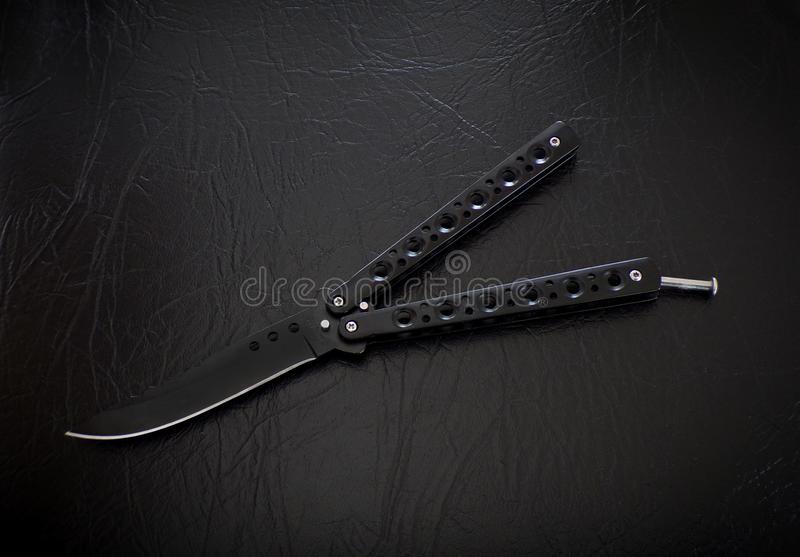 Butterfly knife stock photos